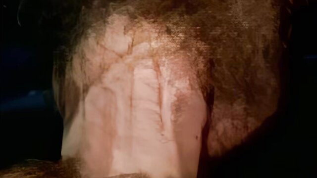 Letha Weapons huge natural tits closeup in dark wet scene