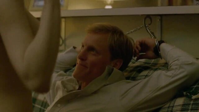 Alexandra Daddario nude handcuffed to bed in True Detective