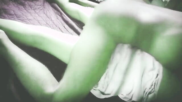 Kulom Priya green-tinted legs spread pussy closeup amateur thumbnail