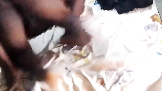 Rutclitoris black stepmom fucked hard on bed, amateur POV