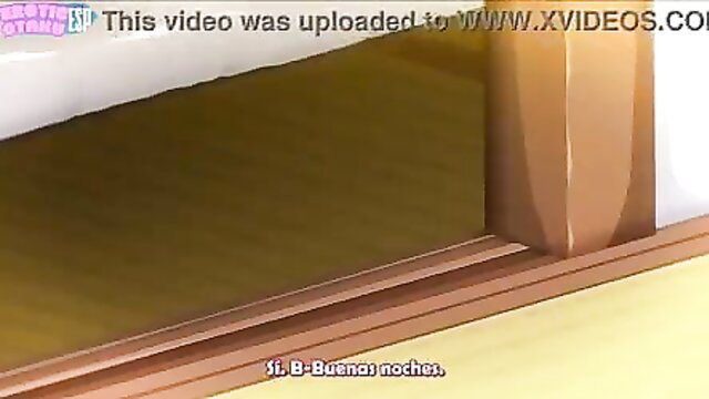 Hentai MILF stepsister says goodnight in yellow room, perverted anime tease