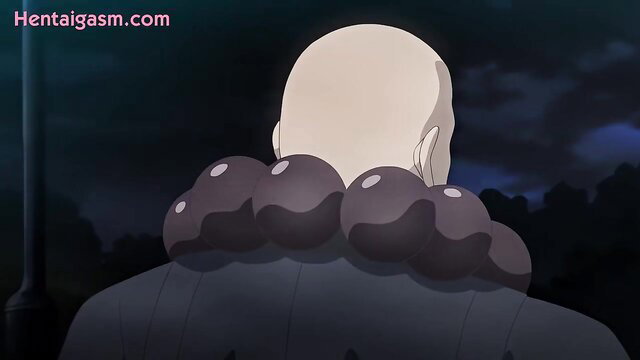 Anime character with a bald head and dark fur collar