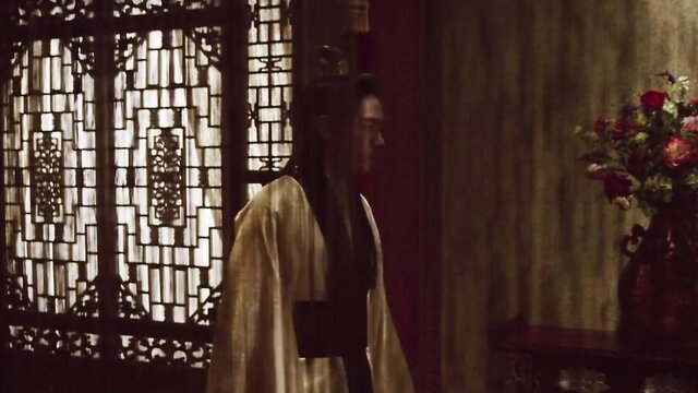 Handsome Asian man in silk robe from A Frozen Flower 2008 sex scene