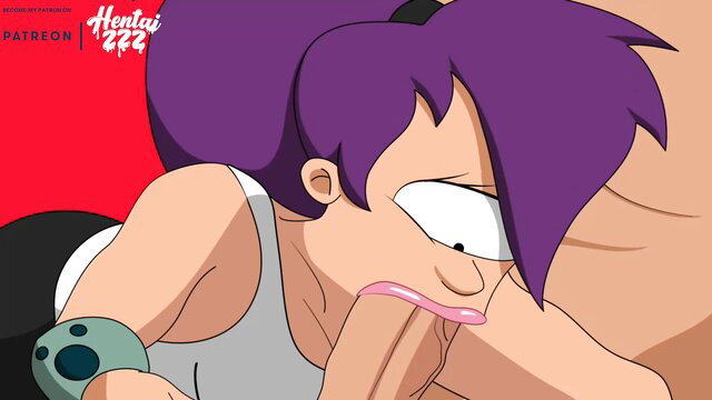 Leela from Futurama sucking cock in hot hentai blowjob