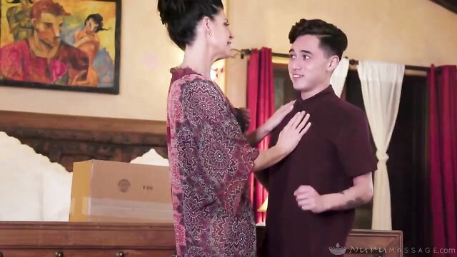 India Summer touches Juan Loco intimately in teasing adult scene