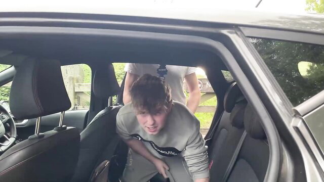Kyle and Kam chav lads caught camper dogging in park car