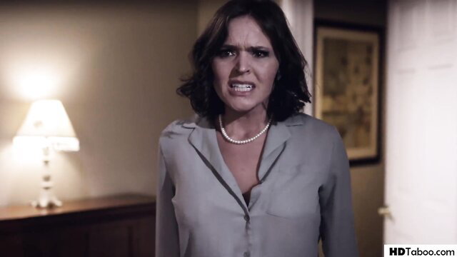 Krissy Lynn angry cougar confronts cheater in gray blouse
