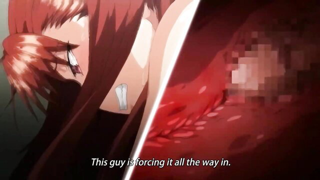 Redhead hentai girl in censored forced deep penetration scene