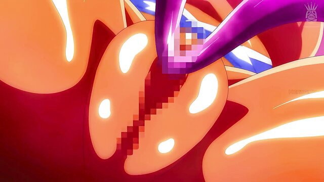 Inshoku Ou Demar tentacle creampie with colossal tits bouncing