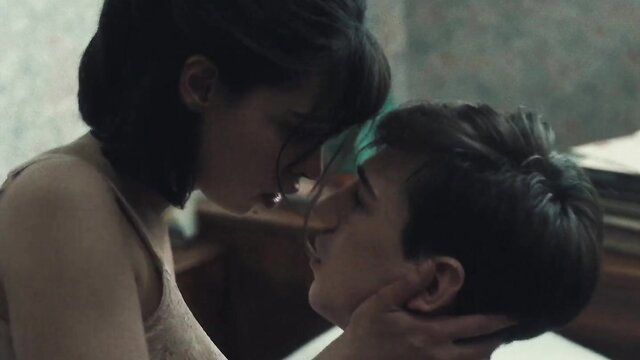 Mara Bugarin topless brunette kissing hunk in Metronom film sex scene