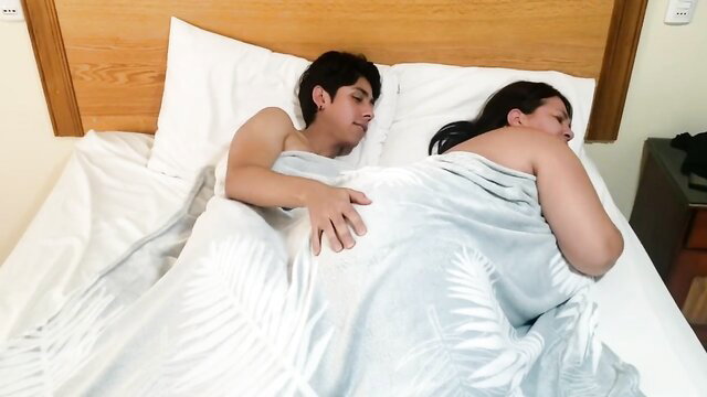 RiderQueenOk stepmom and stepson in bed, teaching cowgirl ride
