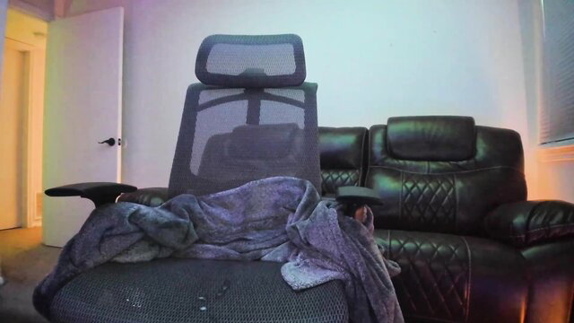 Hot model teases in mesh chair on private cam show