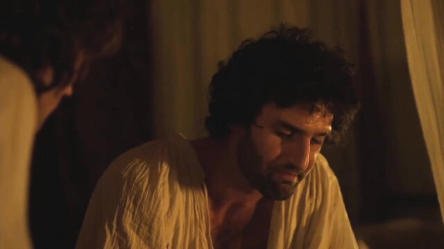 Handsome bearded hunk in tunic from Borgia S01E02 kinky MILF milk cure scene