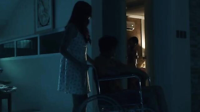 Puri for Rent 2025 Aiko Garcia in white dress with wheelchair man shadowy erotic scene