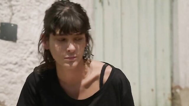 Estefania Pineres brunette with bangs in black off-shoulder top, nude tits Malta celeb sex