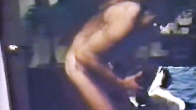 Vintage 1973 nude black man bent over grabbing cock in Bedroom Bedlam