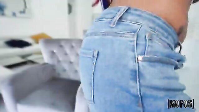 Kay Kay birthday tease in tight jeans, big ass closeup