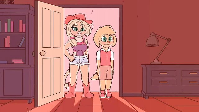 Busty cowgirl anthro rescues young blond dog boy in Max Love ep 4