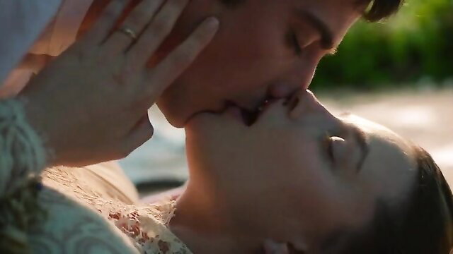 Kristine Froseth hot kiss in The Buccaneers sexy scene