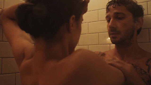 Margaret Qualley nude shower sex with tattooed man grabbing her