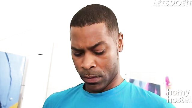 Kim Kalash closeup with fat black cock, horny face, LetsDoeIt