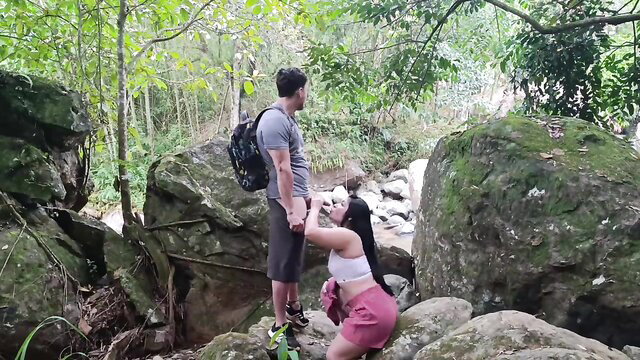 Alexachris20 kneels for outdoor proposal with hot guy in mountains
