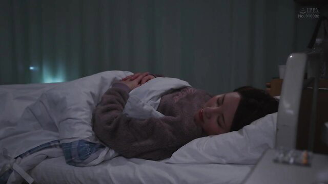 Azu Amatsuki sleeping peacefully in bed, cozy sweater