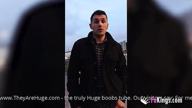 Amateur dude with Lucia's giant boobs outdoor thumbnail