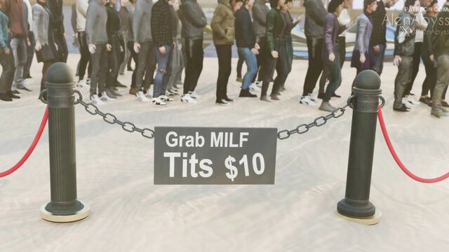 Grab MILF Tits: Line of hot Asian MILFs in sexy outfits ready for grabs