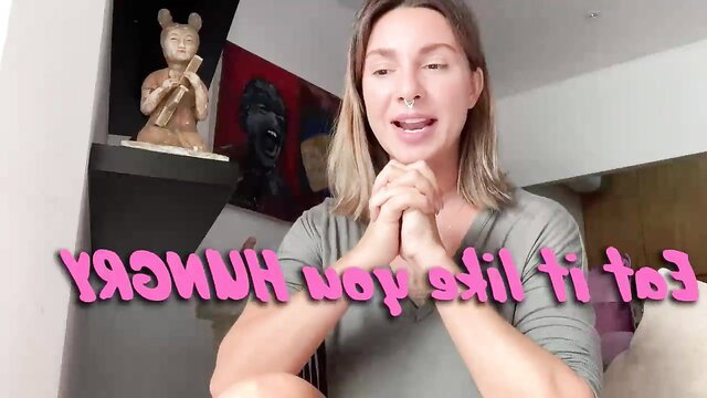 Uber-cute blonde teases hungrily at you in casual top DIY thumbnail