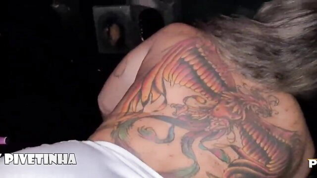 Man with massive colorful phoenix tattoo on back in adult video thumbnail
