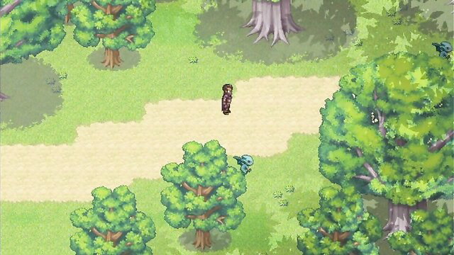 Huge Boobed Queen Opala in forest path game scene
