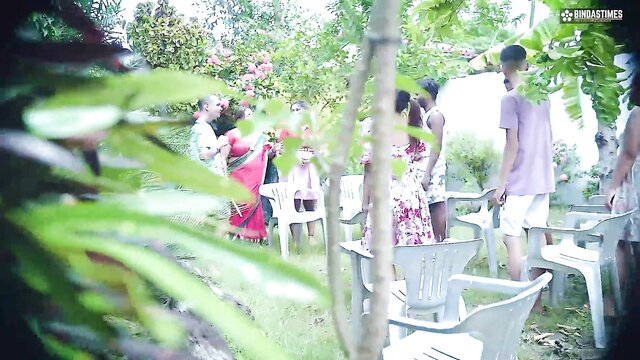 Desi Indian school tuition orgy roleplay with women in colorful sarees and dresses