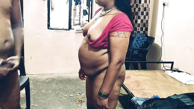 SexyNEBBW Indian desi BBW wife nude side view huge tits belly