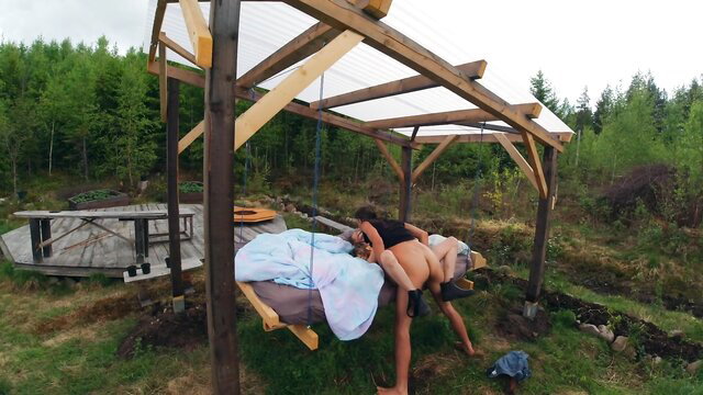 Implantboy nude outdoor swing fuck with partner, hot bodies exposed