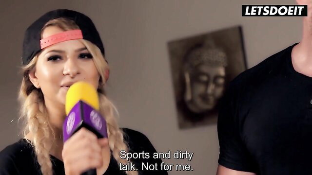 Josy Black rejects sports talk, holds mic in hot interview