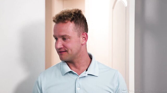 Van Wylde in light polo shirt, closeup smile in adult scene