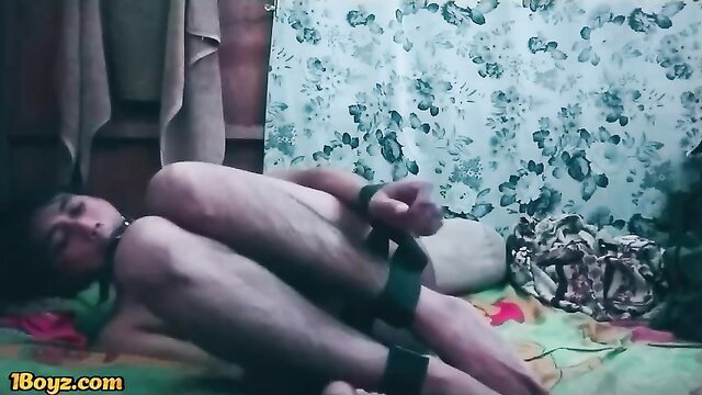 Gagged Malaysian boy naked, bound and desperate to cum