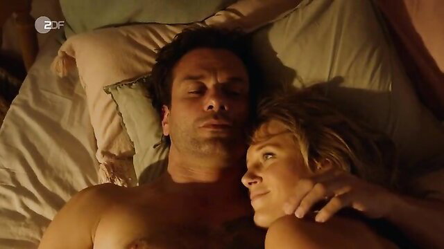 Eva-Maria Grein von Friedl nude tits with hunk sleeping in bed Inga Lindström