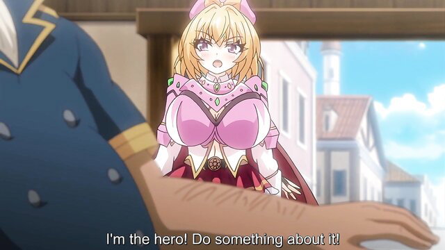 Busty blonde hero princess Milia groped by man in Hero Princess Milia 3 hentai