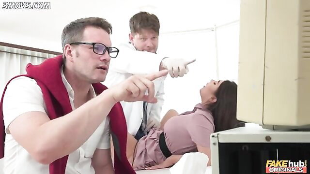 Tru Kait fucked by horny doctor at hospital in threesome