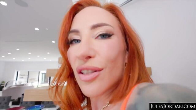 Sophia Locke redhead in lingerie POV closeup
