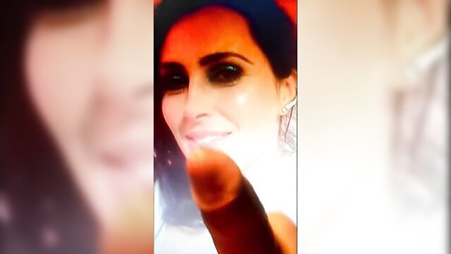 Sharon Den Adel Dutch MILF cum tribute closeup face bukkake