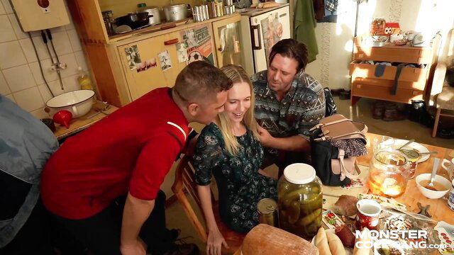 Rebel Rhyder shared by husband in kitchen MMF threesome preview