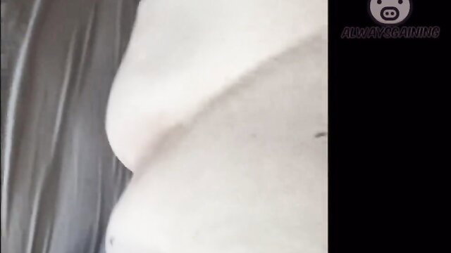 Chubby woman sideboob tease, massive curves spilling out