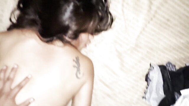 Latina big ass milf with dragon tattoo footjobs then anal sex