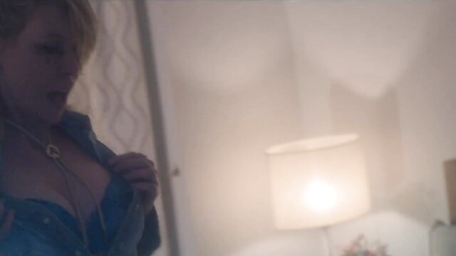 Catherine Shepherd topless in unbuttoned denim jacket, Sally4Ever nude scene