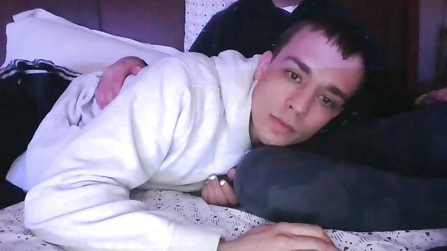 Hot Latino gay tattooed guy cuddling in bed, Pulporico gay porn thumbnail