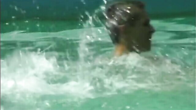 Czech gay boys on ranch swimming nude in water closeup