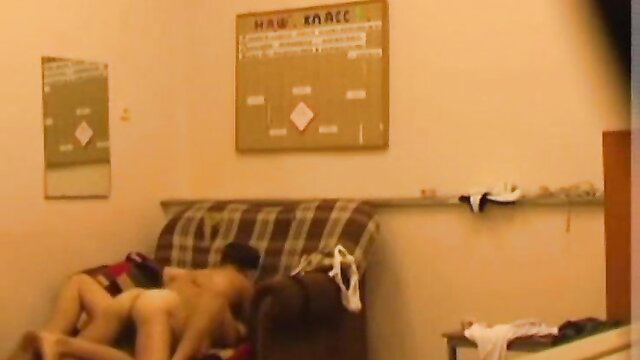 Milf educates boy with hardcore creampie threesome on couch